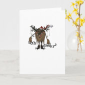 Cartoon Oh Deer Funny Reindeer Holiday Gamer Gift Karte (Gelbe Blume)