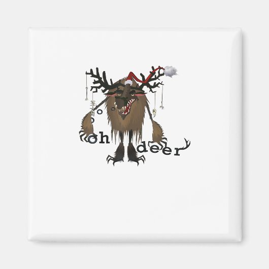 Cartoon Oh Deer Funny Reindeer Holiday Gamer Gift Magnet (Vorne)