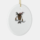 Cartoon Oh Deer Funny Reindeer Holiday GamOrnament Keramik Ornament (Rechts)
