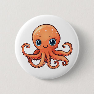 Cartoon-Oktopus-Abbildung Button