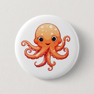 Cartoon-Oktopus-Abbildung Button