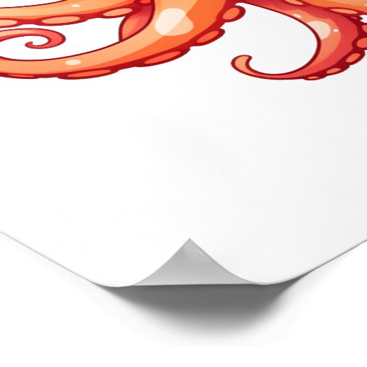 Cartoon-Oktopus-Abbildung Poster (Ecke)