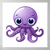 Cartoon-Oktopus-Abbildung Poster (Vorne)