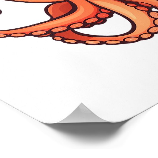 Cartoon-Oktopus-Abbildung Poster (Ecke)