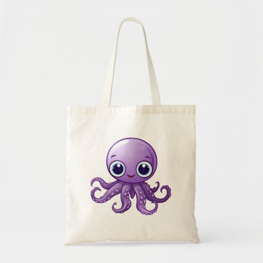 Cartoon-Oktopus-Abbildung Tragetasche (Vorne)