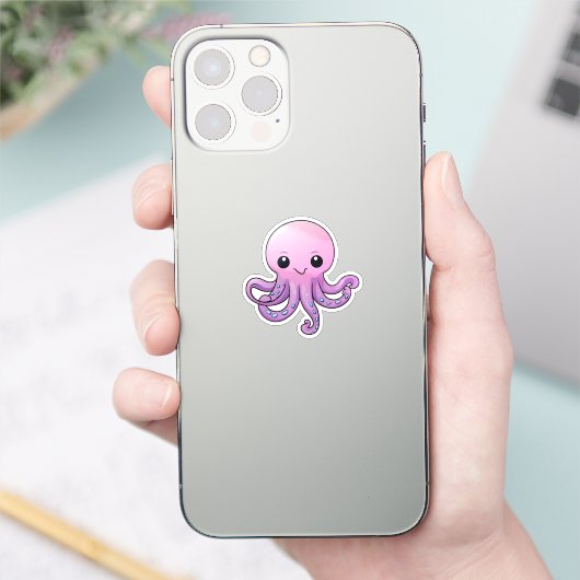 Cartoon-Oktopus Aufkleber (Telefon)