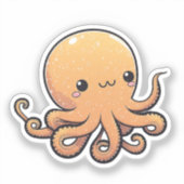 Cartoon-Oktopus Aufkleber (Vorderseite)