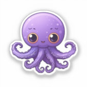 Cartoon-Oktopus Aufkleber (Vorderseite)