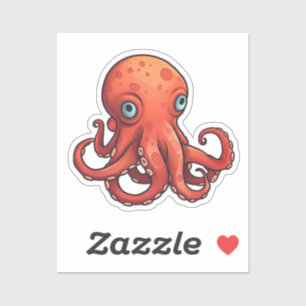 Cartoon-Oktopus Aufkleber