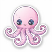 Cartoon-Oktopus Aufkleber (Vorderseite)
