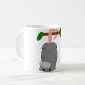 Cartoon-Opossum-/Opossum-hängende Oberseite - Kaffeetasse (Vorderseite Links)
