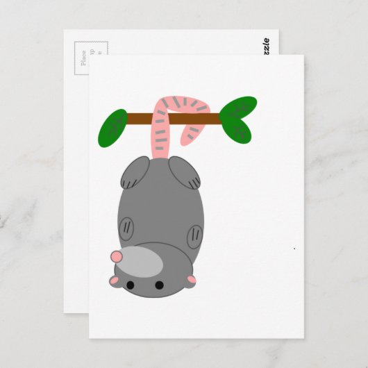 Cartoon Opossum/Possum-Änderung nach oben Nach unt Postkarte (Vorne/Hinten)
