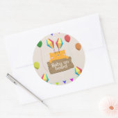 Cartoon Orange Cat Baby Shoounter Runder Aufkleber (Umschlag)