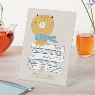 Cartoon Orange Cat Baby Shoounter Sockelschild