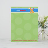 Cartoon Orange Giraffe Green Dots Kinderspass Briefkopf (Stehend Vorderseite)