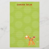 Cartoon Orange Giraffe Kinder dankt Ihnen Briefpapier (Vorderseite)