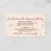 Cartoon Orange Maid Janitorial Lady House Cleaning Visitenkarte (Rückseite)