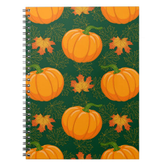 Cartoon Orange Pumpkin und Herbst Ahorn fallen le Notizblock