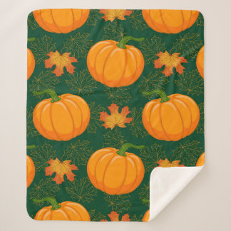 Cartoon Orange Pumpkin und Herbst Ahorn fallen le Sherpadecke