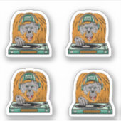 Cartoon Orangutan dj Aufkleber (Vorderseite)