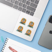 Cartoon Orangutan dj Aufkleber (Laptop mit iPhone)