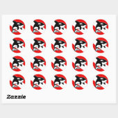 Cartoon Orca Dive Flag Runder Aufkleber (Blatt)