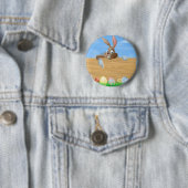 Cartoon-Osterhasenzeigen Button (Beispiel)