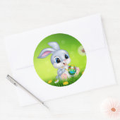 Cartoon Osterkaninchen Runder Aufkleber (Umschlag)