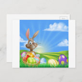 Cartoon Ostersonne Szene Feiertagspostkarte (Vorne/Hinten)