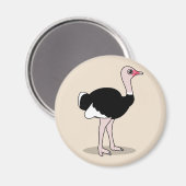 Cartoon Ostrich Magnet (Vorderseite/Rückseite)