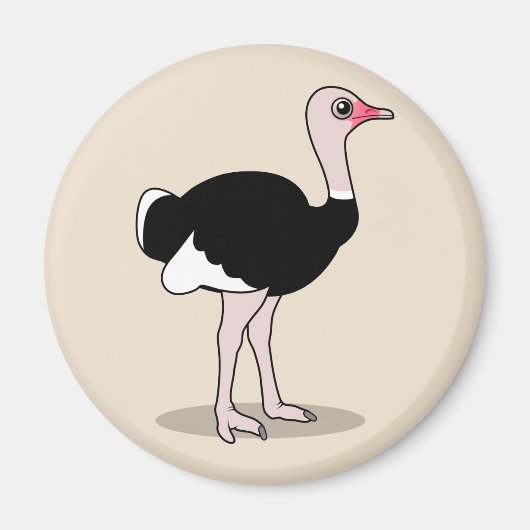 Cartoon Ostrich Magnet (Vorne)