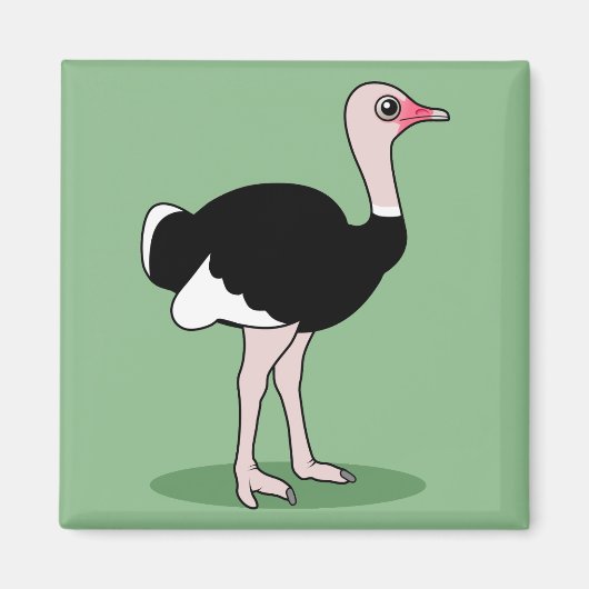 Cartoon Ostrich Magnet (Vorne)