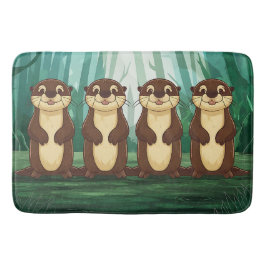 Cartoon Otters Badematte