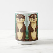 Cartoon Otters Kaffeetasse (Mittel)