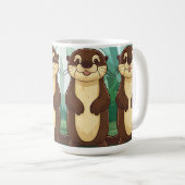 Cartoon Otters Kaffeetasse (VorderseiteRechts)
