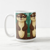 Cartoon Otters Kaffeetasse (Links)
