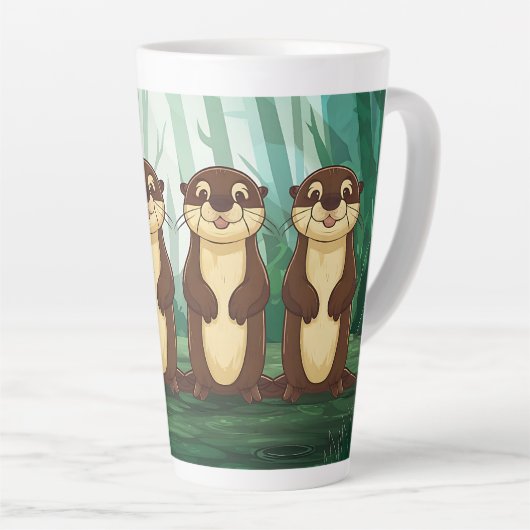 Cartoon Otters Milchtasse (Rechte Ecke)