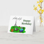 Cartoon Outdoor Ham Operator Geburtstagkarte Karte (Gelbe Blume)