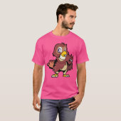 Cartoon Owl - Flute Player T-Shirt (Vorne ganz)
