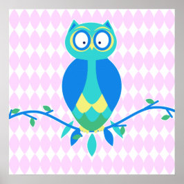 Cartoon Owl Kinderzimmer Poster