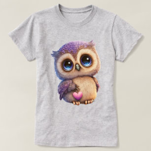 Cartoon Owl mit großen Augen T-Shirt