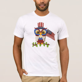 Cartoon Owl Patriotic mens T - Shirt