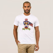 Cartoon Owl Patriotic mens T - Shirt (Vorne ganz)