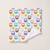 Cartoon Owls Badhandtuch Set (Waschlappen)