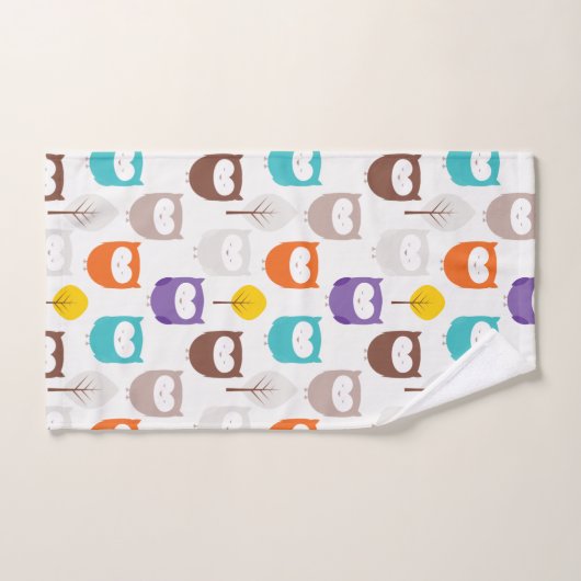 Cartoon Owls Badhandtuch Set (Handtuch)