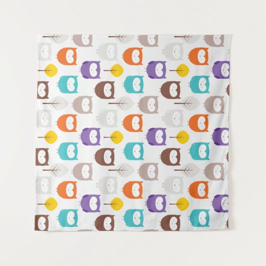 Cartoon Owls Wandteppich (Vorderseite (Horizontal))