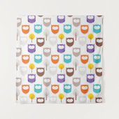 Cartoon Owls Wandteppich (Vorderseite)