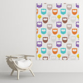 Cartoon Owls Wandteppich