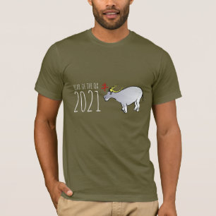 Cartoon Ox Chinesisches Neujahr Geburtstag Männer  T-Shirt