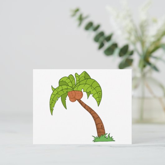 Cartoon Palm Tree Postkarte (Stehend Vorderseite)